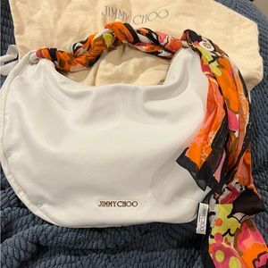 SOFT leather hobo bag with braided handle/scarf suede interior. NEW